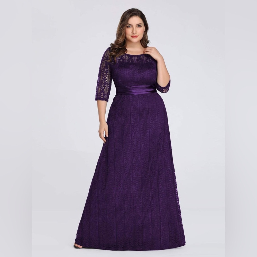 Ever Pretty, Size 16, Deep Purple Long Sleeve Formal Dress, Mother of the Bride
